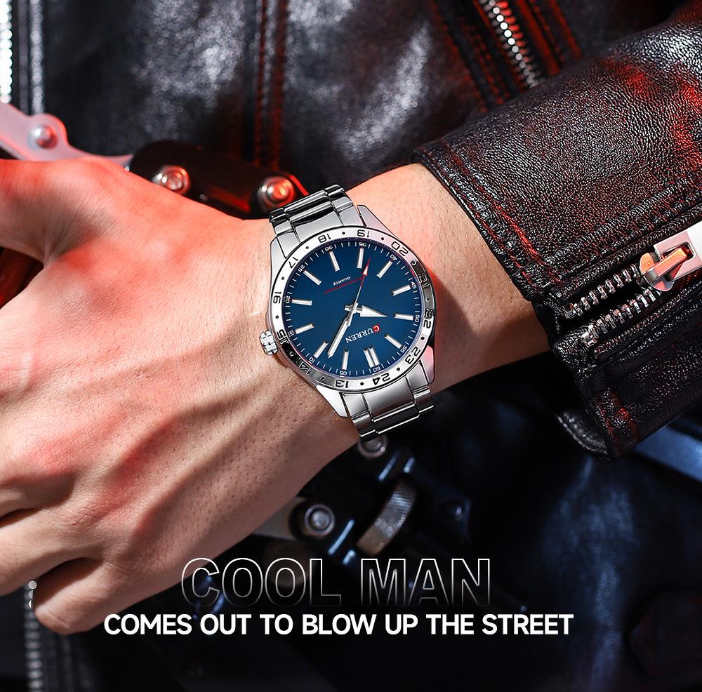 CURREN 8452 Men's Steel Band Waterproof Quartz Business Watch