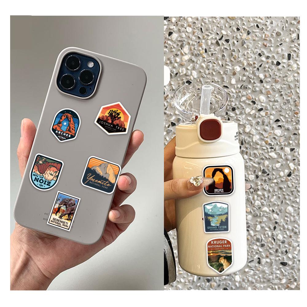 Waterproof Graffiti Stickers: 50-100 National Park Designs for Suitcases, Phones, Guitars, Laptops
