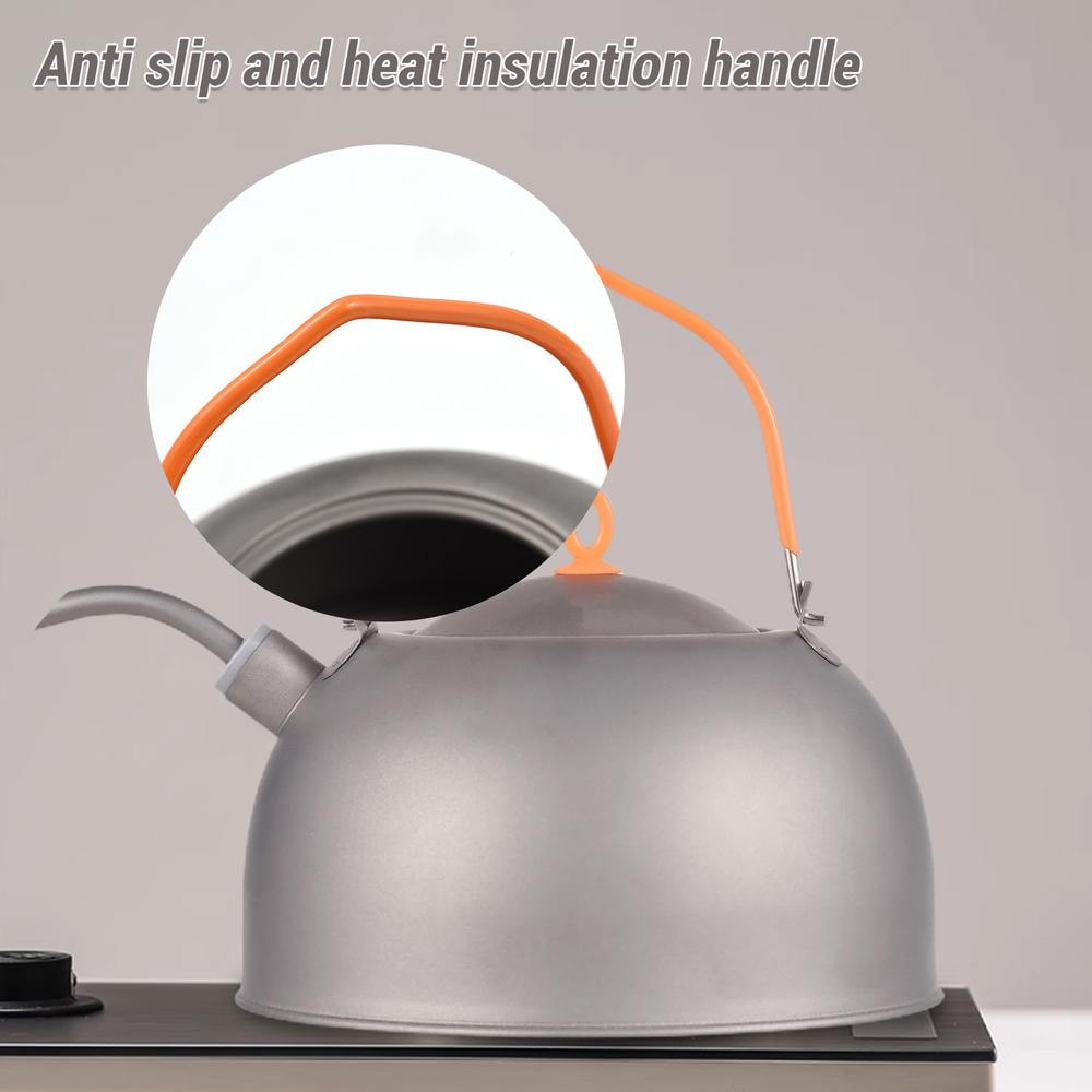 0.5L Hot Water Kettle with Coffee Pot Ti Spout with Stainless Steel Alcohol Stove for Outdoor