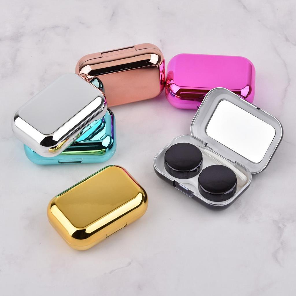 Electroplated Mirror Lens Case Small and Convenient Contact Lens Case Simple Contact Lens Contact Lens Companion Case