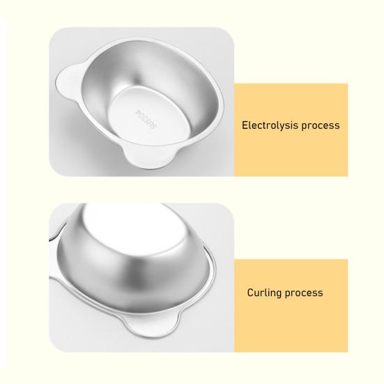 Elevated Pet Bowl Stainless Steel Raised Cat Bowl Tilted Pet Bowl with Removable Stand Cute Ears for Cats Dogs Neck