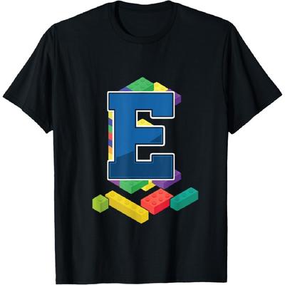Letter E Master Builder Alphabet Last Name Building Blocks T-Shirt