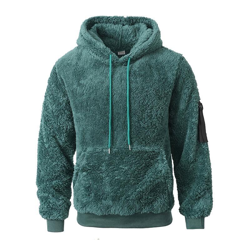 Autumn and Winter American High Street Plush Hooded Men's Sweatshirt Men's Sweatshirt