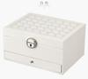 Jewelry Box, Accessory Case, Jewelry Storage, Large Capacity, Lockable, Mirrored, 01153 (White)