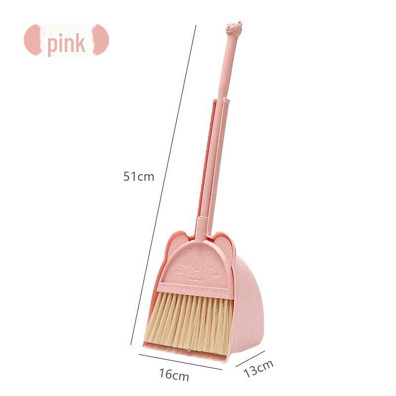 Kid's Cleaning Set: Broom, Dustpan & Mop - Toy Sweeping Combo for Toddlers