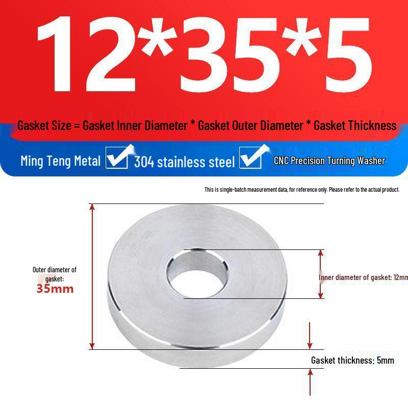 304 Stainless Steel Heavy Duty Thickened Flat Washer - Precision CNC Machined, Custom Non-standard Processing Available