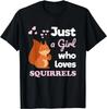 Gewoon een Meisje Dat Dol Is Op Eekhoorns Meisjes Eekhoorn Cadeau Unisex T-shirt