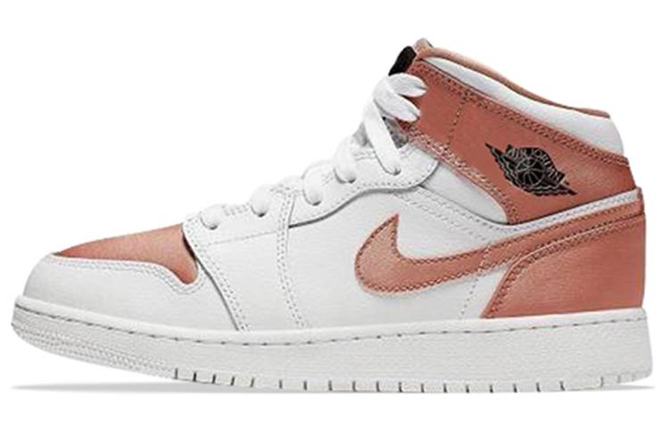 Jordan 1 Mid White Rose Gold GS 555112-190 37.5