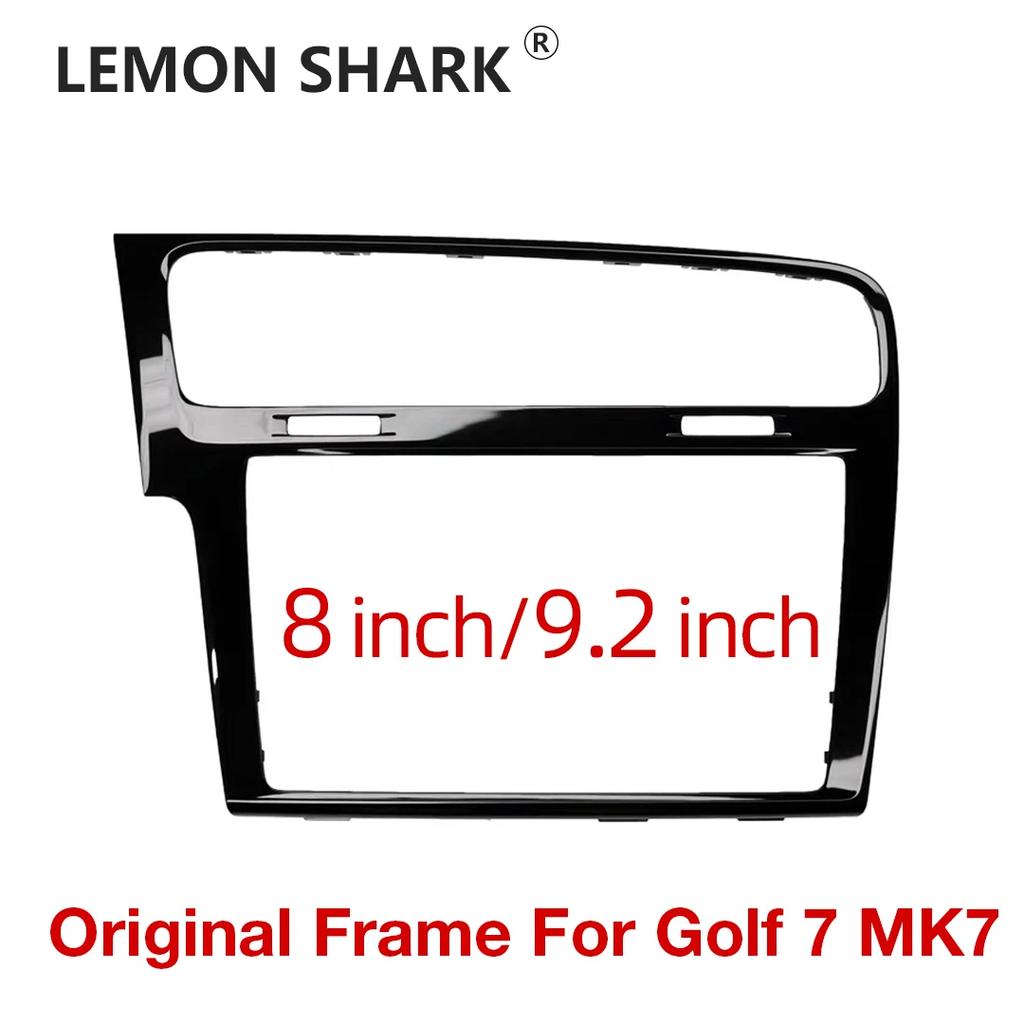 LHD MIB Radio Frame For VW Golf 7 MK7 Golf 7.5 MK7.5 Piano Black Radio Plates Decorative Frame 8/9.2 inch Screen Bezel