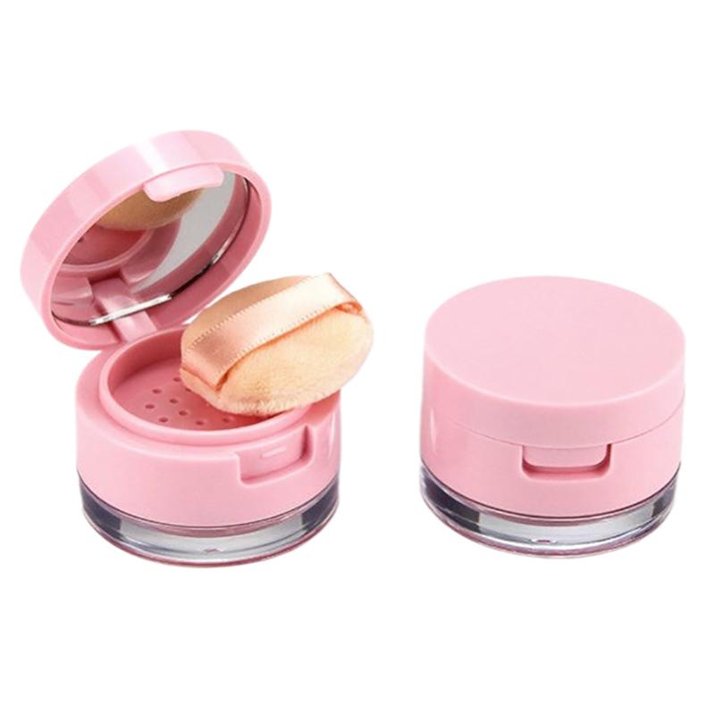 1Pcs 3G/5G Portable Powder Box Empty Loose Powder Container With Sieve Mirror Cosmetic Sifter Loose Jar Travel Makeup Container