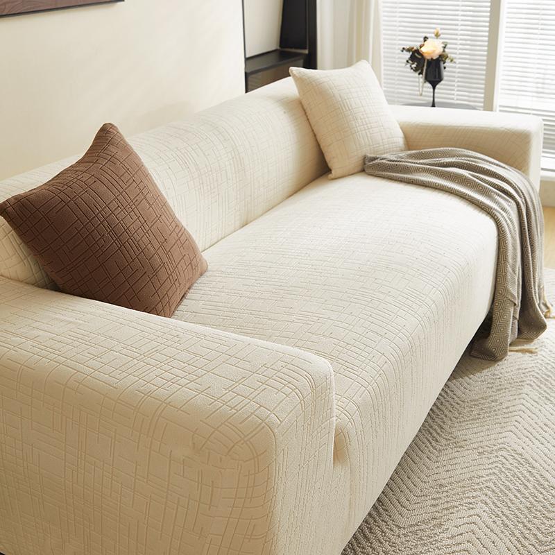 1pc Stretch Sofa Slipcover Jacquard Non-slip Sofa Couch Cover Solid Color Four Seasons Sofa Furniture Protector for Living Room