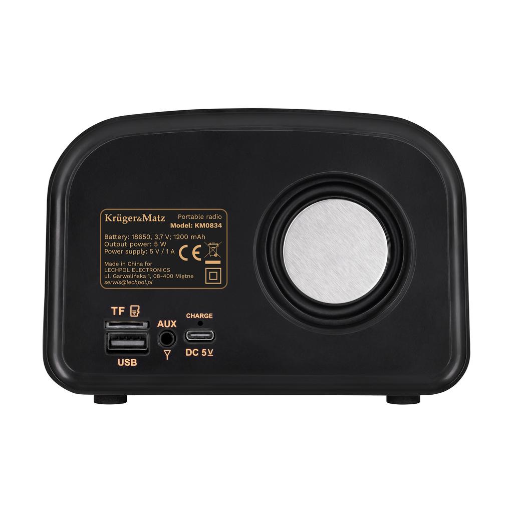 Radio przenośne Kruger&Matz Bluetooth AUX microSD wbudowany akumulator