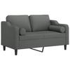 Vidaxl 2-Osobowa Sofa Z Poduszkami, Ciemnoszara, 120 Cm, Tkanina
