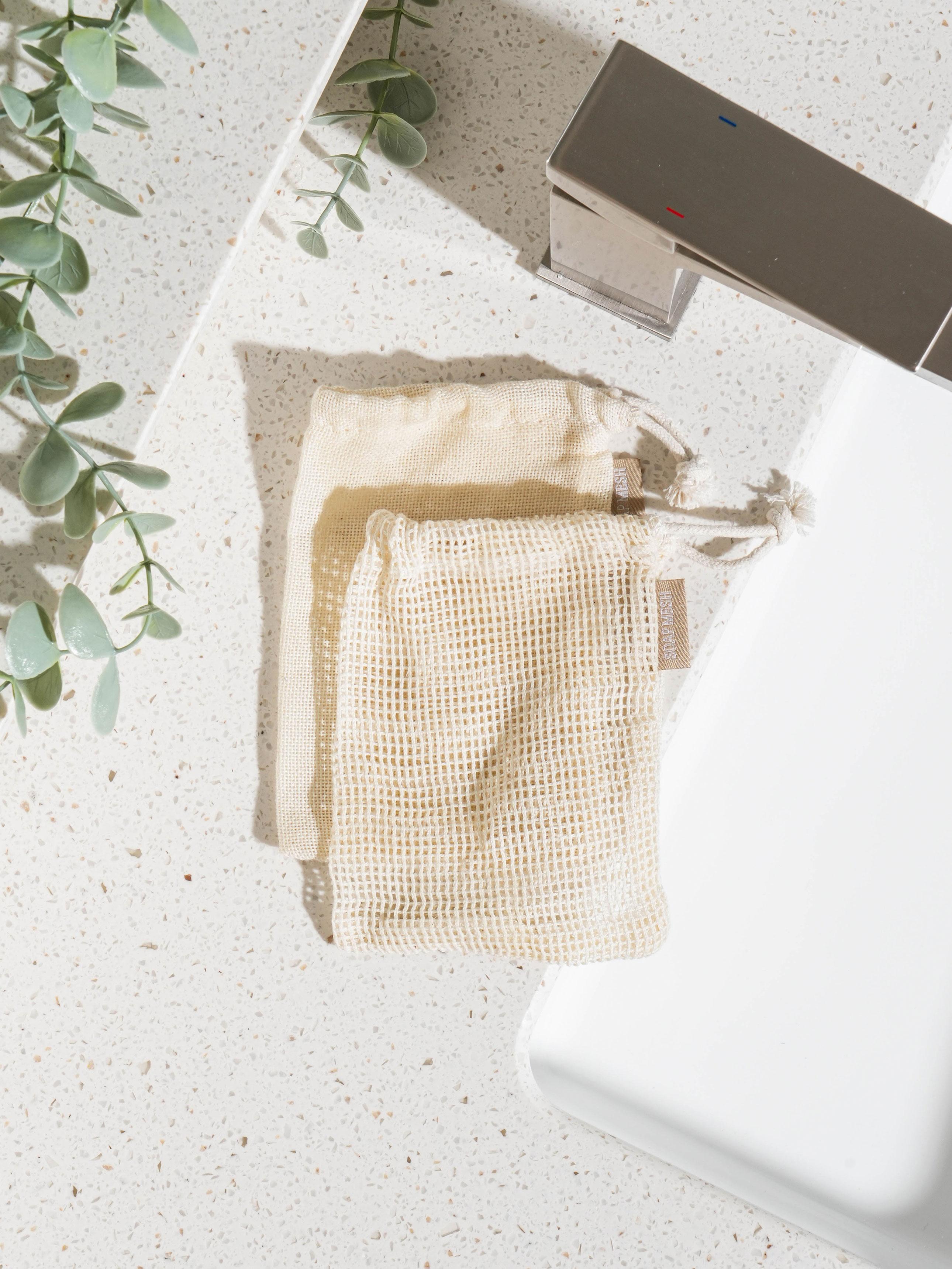 

Сетчатый мешочек для мыла из чистого хлопка, 2 шт., для вспенивания и отшелушивания 1ea