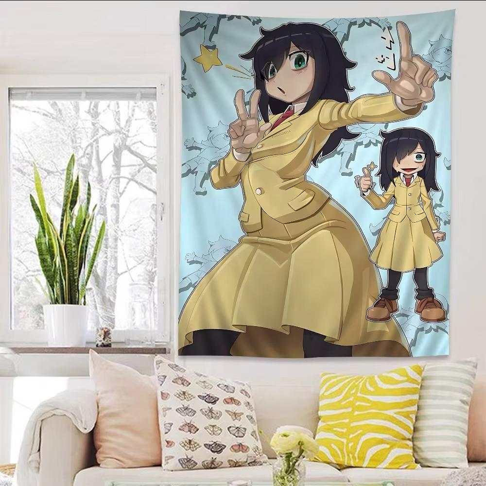 WataMote Anime Tapestry Tomoko Kuroki Colorful Wall Hanging Boho Mandala Wall Art for Home Bedroom Dorm Decor Flat Print