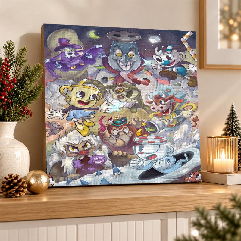 Cuphead Diamond Painting Kit 5D Full Drill DIY Diamond Mosaic Wall Art Home Decor