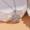 Women's Silver Titanium Steel Necklace with Micro-Inlaid Zircon - Elegant, Durable Clavicle Chain Jewelry