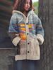 Trendy Fall/Winter Knitwear for Women - Digital Print Cozy Fleece Sweatshirt