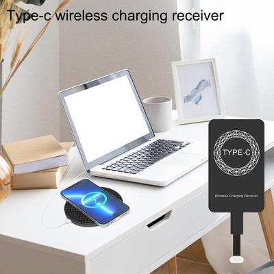 Wireless Charging Receiver Type C Fast Speed Receiver Adapter Wireless Charger Slim Receiver Chip Safe Thin Type-C Charging