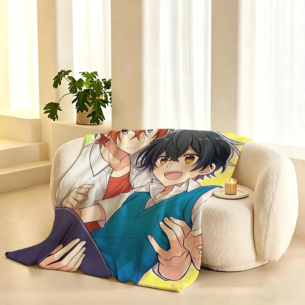 Sasaki And Miyano Anime Throw 240G Flannel Blanket, Suitable For Sofas, Beds, Offices,  Exquisite Gift Blankets