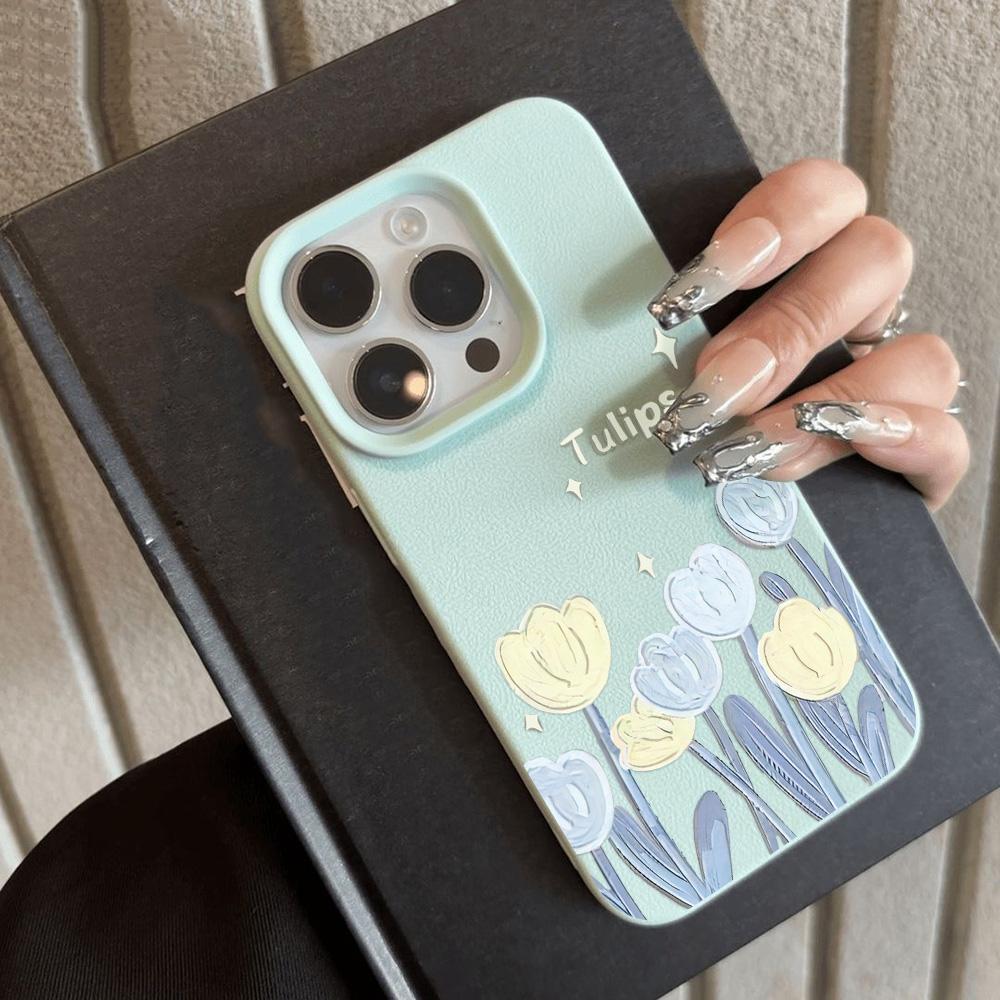 Luksusowe Miękkie Skórzane Etui na Telefon Dla iPhone 16 Funda iPhone 11 15 Pro Max 13 14 Plus 12 16promax 15promax 13promax Pokrowiec z Kwiatami