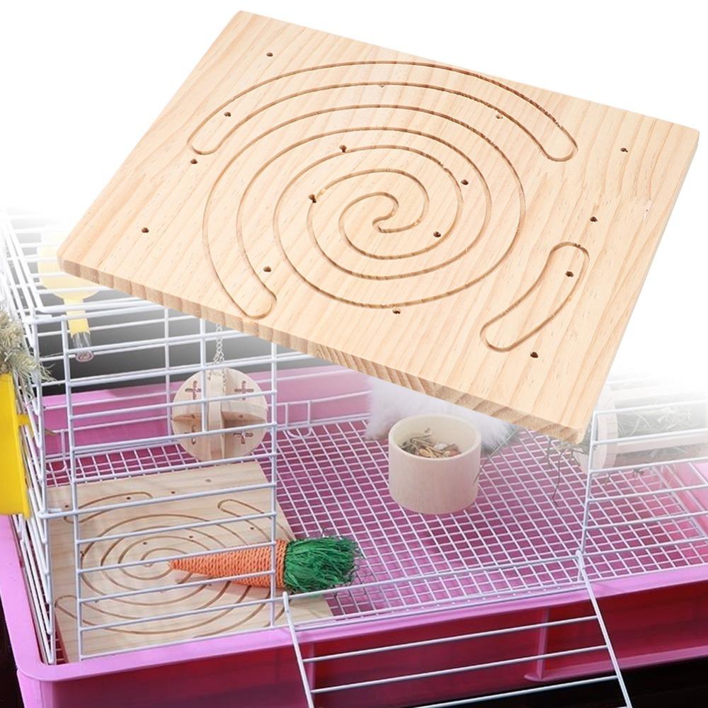 Multiple Holes Wooden Scratching Board Wood Cage Accessory Claws Scratching Board Pet Hedgehog