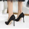 2024 New Women's Shoes Pointed High Heels Sequins Glitter Luxury Designer Pumps Wedding Bridal Gold Party Shoes Zapatos De Mujer