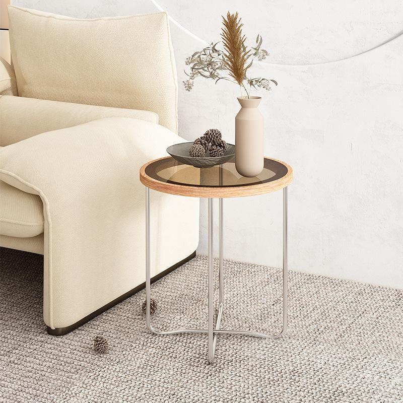 Nordic Round Coffee Table Combination Glass Creative Small Table Home Light Luxury Table Living Room Net Red Side Table