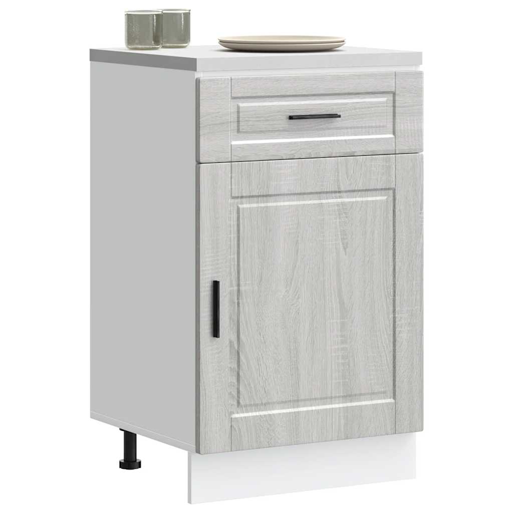 Porto Kitchen Base Cabinet Grey Sonoma Wood Based Material