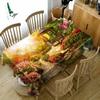 Tischdecke mit Blumen- und Zuckerrohrranken, Naturmuster, waschbar, staubdicht, dickes Baumwolltuch, rechteckige und runde Tischdecke