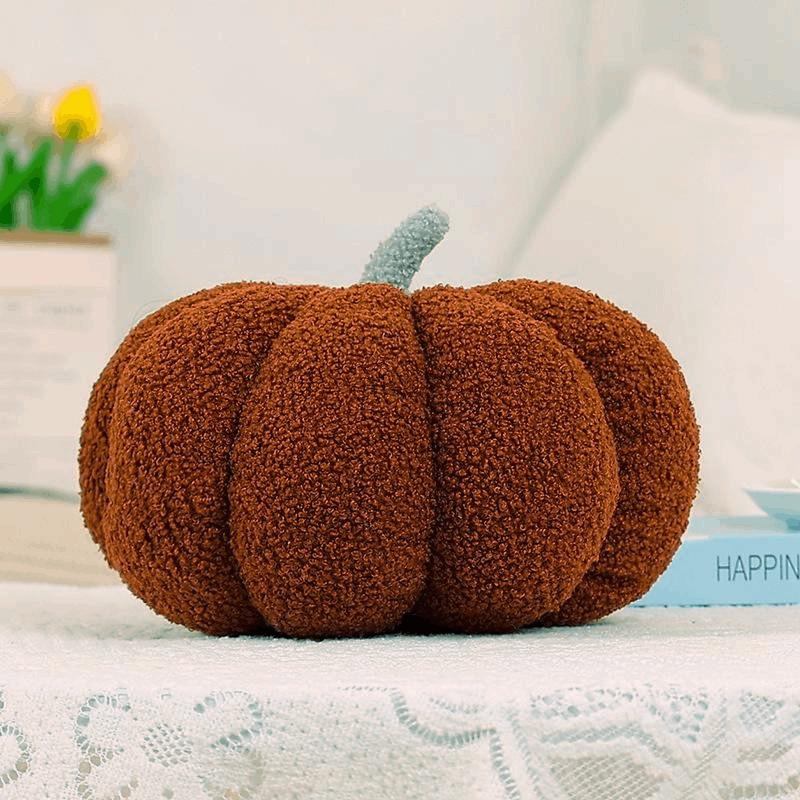 Thanksgiving Kürbis Kissen, 3D Kürbisförmiges Kissen Plüschkissen Dekorative Kürbis Wurfkissen Für Herbst Schlafzimmer Sofa 20cm