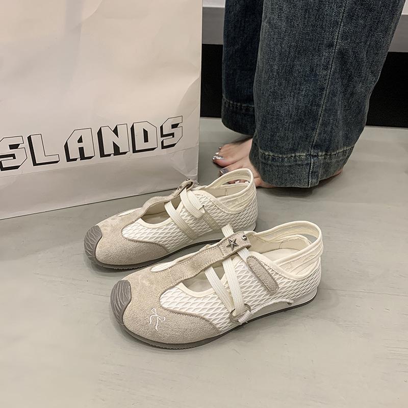 Mesh Mary Jane Shoes Women's 2025 Summer New Fashion Versatile Comfortable Breathable Sports Leisure Lightweight Forrest Gump Shoes