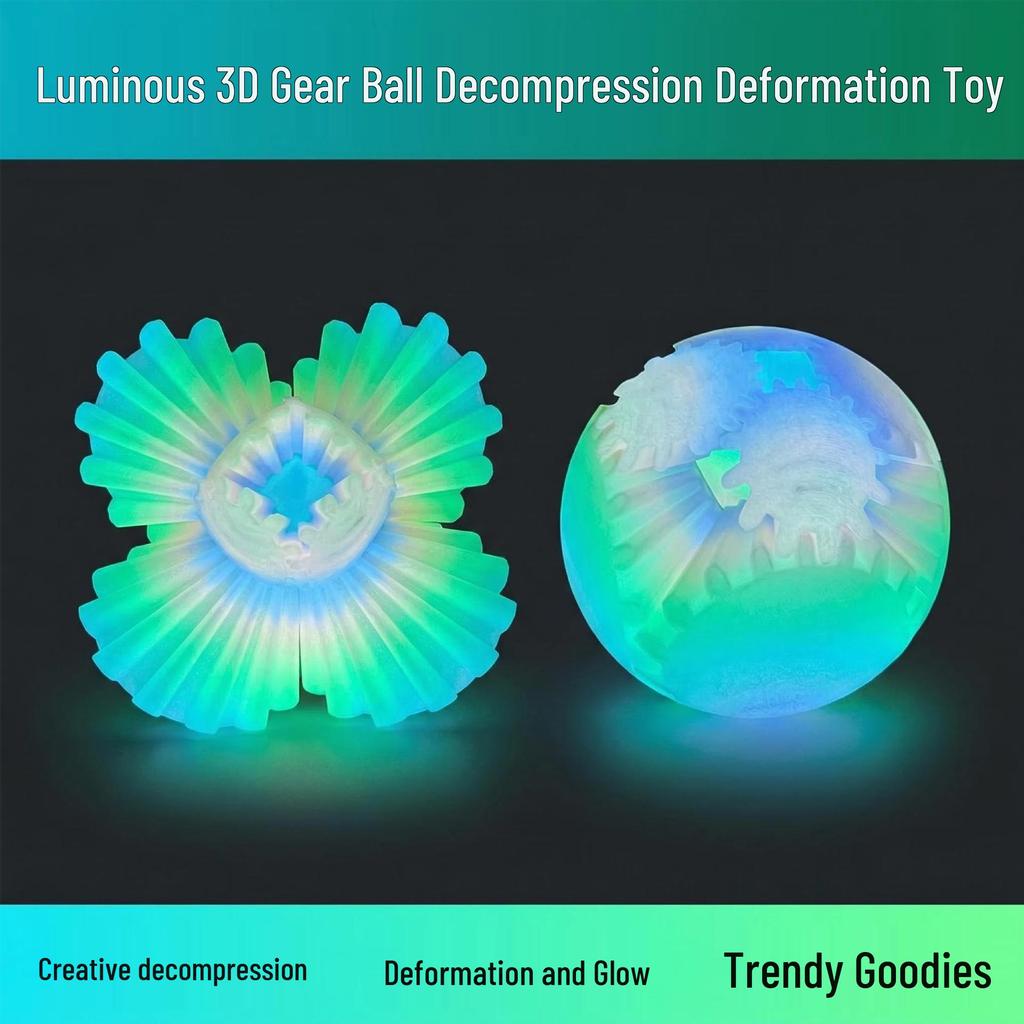 3D Printed Gear Spin Ball Rubik's Cube Decompression Toy
