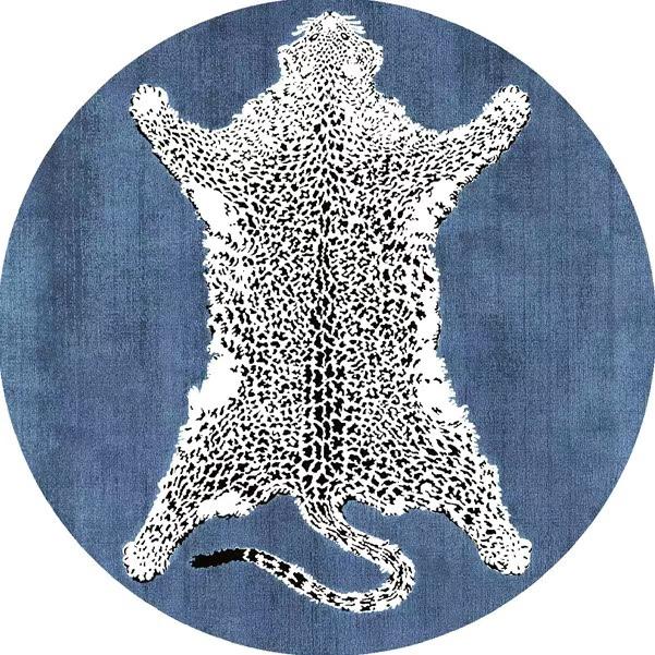 Light Luxury Bedroom Decor Round Carpet Thickend Plush Bedside Floor Mat Fluffy Soft Rug Leopard Pattern Carpets for Living Room