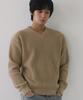 NODU V-Neck Waffle Essential Knit [Beige]