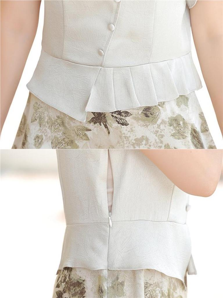 Mom's Summer Short Sleeve Dress: 2026 Slimming, Concealing Chinese Style for Middle-Aged & Elderly Women
