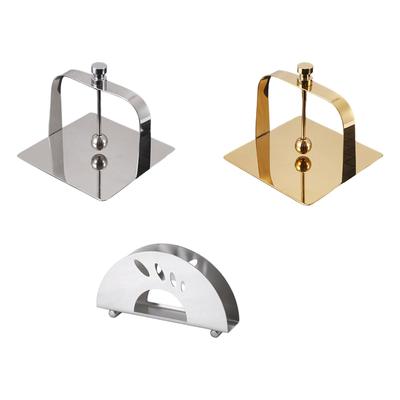 Servilletero creativo de acero inoxidable para decoración de mesa, soporte liso para pañuelos, estante para servilletas para fiestas, restaurantes, clubes y hoteles.