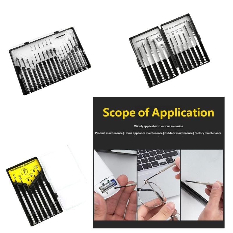 Steel Precise Screwdriver Set For Watch Repair And Electronics Maintenance Slip Resistant Design With Storage Case