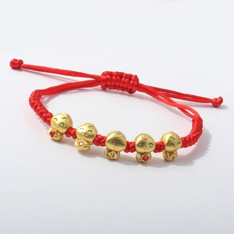 Woven Bracelet Zinc Alloy 10-25cm Snake Charm Redness String Adjustable for Good Luck and Happiness 2025 New Year Gift