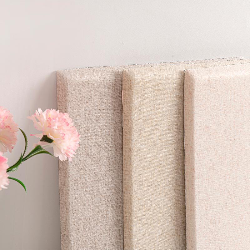 Self-adhesive Linen Upholstery Wall Sticker Cushion: Child-Safe Bedside Headboard and Tatami Surround