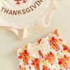Citgeett Autumn Thanksgiving Day Infant Girl Outfit Long Sleeve Romper Pants Headband Fall Casual Clothes