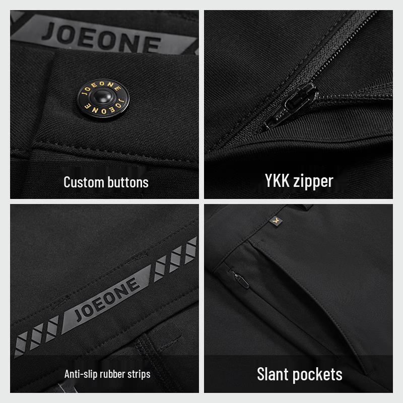 JOEONE Men's Boutique Wrinkle-Free High-Elasticity Infrared Thermal Business Casual Pants