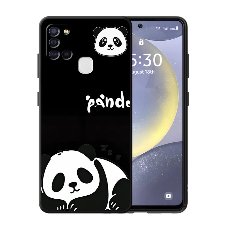 

Case for Samsung Galaxy A16 A40 A15 A17 A13 A20 A05 A70 A04 A50 A06 A12 Funda Phone Cover Black White Panda Galaxy A70