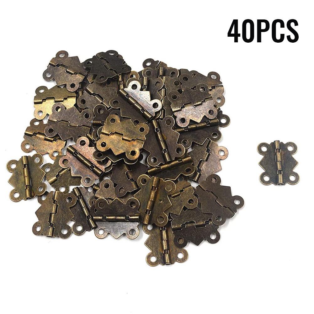 Practical Small Hinges Boxes Hinges Box Hinge For Box Iron 40pcs Accessories Antique Antique Bronze Box Hinges Bronze Color