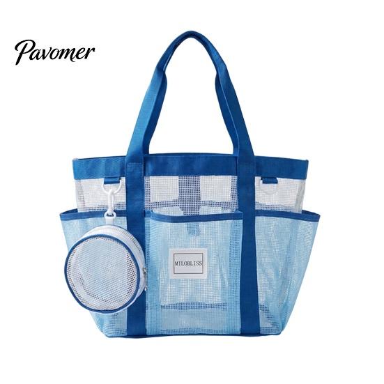 Large Beach Bag Mesh Tote Bag, Family for Toys Women Pouch & Vacation Essentials, Quick Drying Sand-proof Waterproof Storage Travel