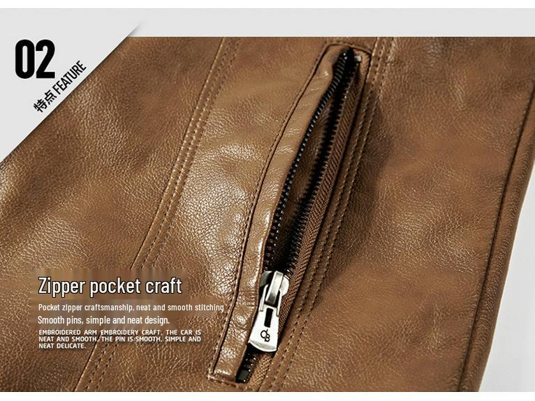 2022 Spring/Autumn Men's PU Leather Jacket - Youth Korean Style, Casual & Trendy