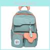 Colorful Embroidered Handle Design Color Blocked Student Backpack For Teen Students