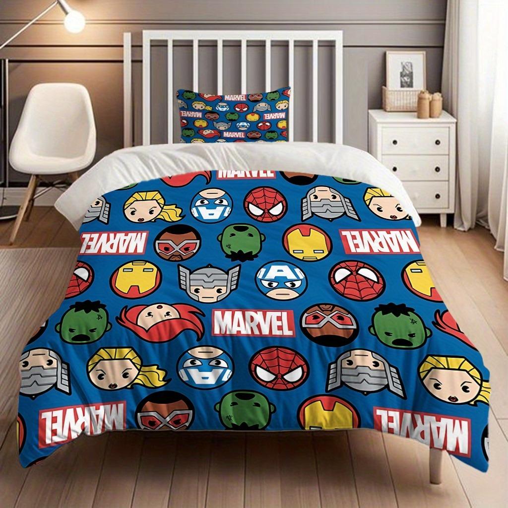 Marvel Spider-Man 100% PolyesterAnime Printed Bedding Set Duvet Cover Queen Cotton Cute Printed Cartoon Quilt Cover