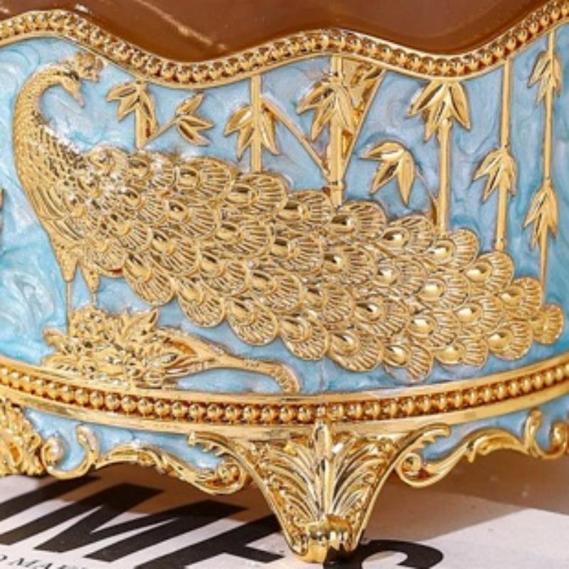 Europäischer Stil Zuckerdose, Legierung mit Deckel Pfauenform Gewürzbehälter Salz Organizer, Kaffeebohnenbehälter, Küchendekoration