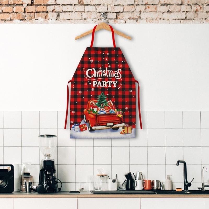 Christmas Apron Cooking Aprons Protect Clothes from Oil Stains and Splashes for Home Kitchen or Restaurant Staff